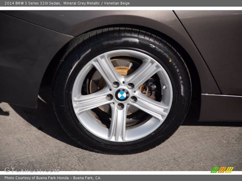 Mineral Grey Metallic / Venetian Beige 2014 BMW 3 Series 320i Sedan