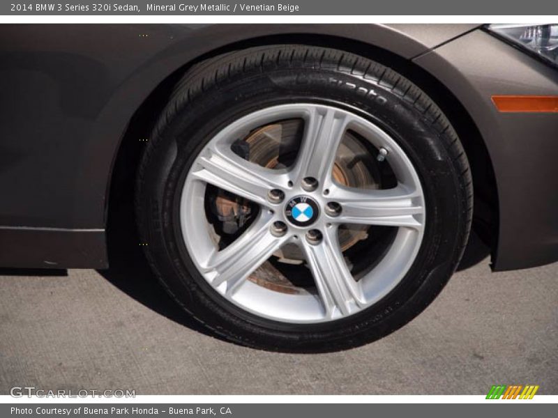 Mineral Grey Metallic / Venetian Beige 2014 BMW 3 Series 320i Sedan