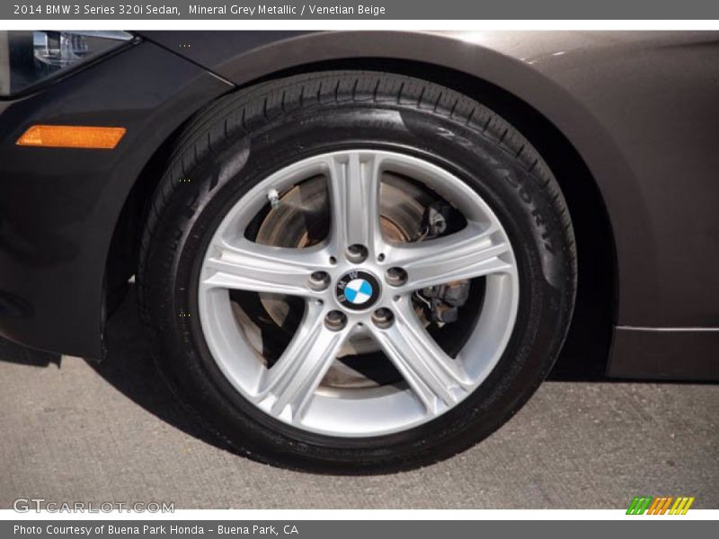 Mineral Grey Metallic / Venetian Beige 2014 BMW 3 Series 320i Sedan