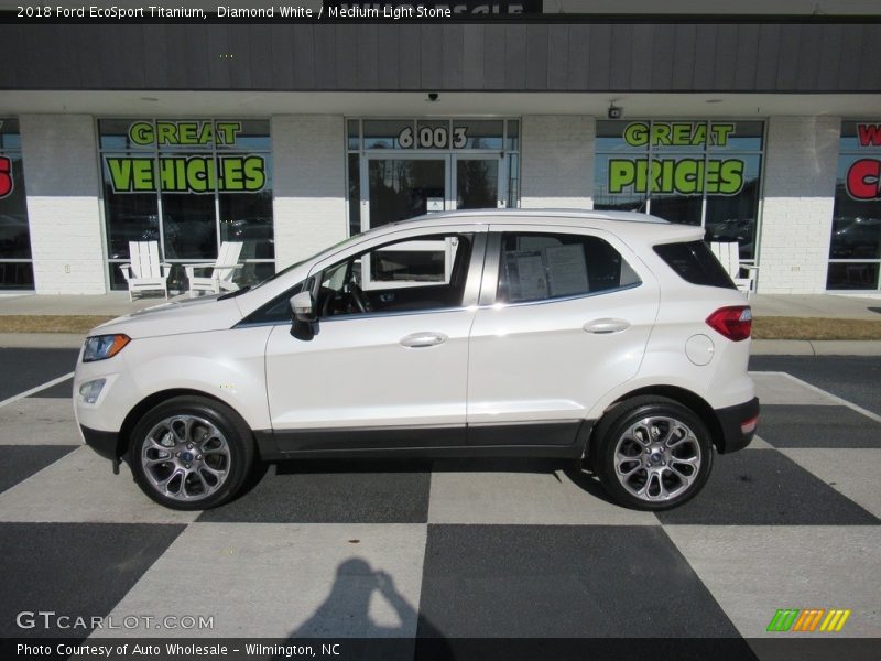 Diamond White / Medium Light Stone 2018 Ford EcoSport Titanium