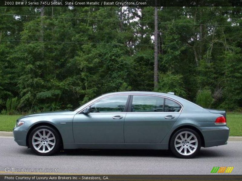 Slate Green Metallic / Basalt Grey/Stone Green 2003 BMW 7 Series 745Li Sedan