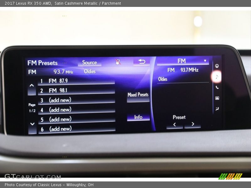 Satin Cashmere Metallic / Parchment 2017 Lexus RX 350 AWD
