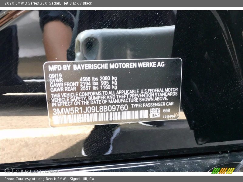 Jet Black / Black 2020 BMW 3 Series 330i Sedan
