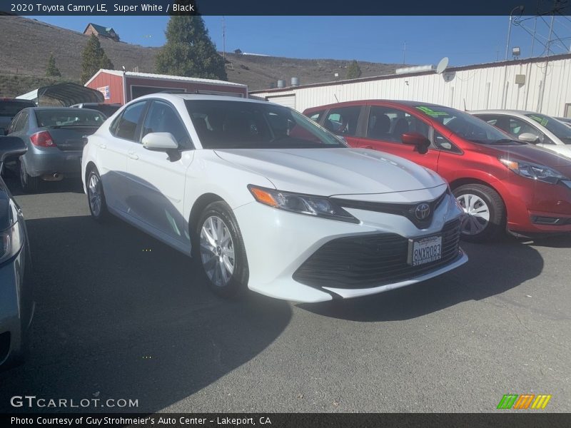Super White / Black 2020 Toyota Camry LE