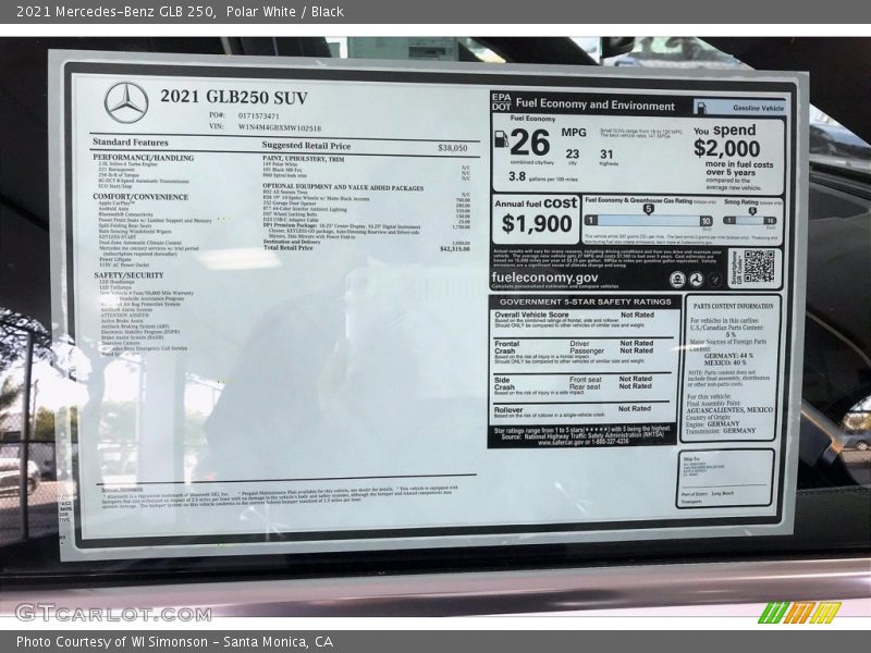 Polar White / Black 2021 Mercedes-Benz GLB 250