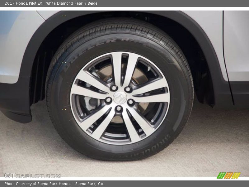 White Diamond Pearl / Beige 2017 Honda Pilot EX