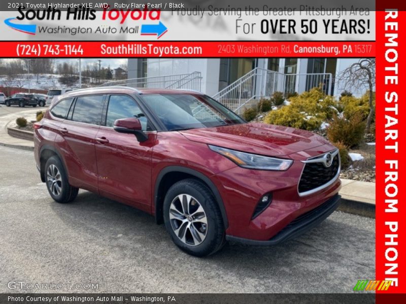 Ruby Flare Pearl / Black 2021 Toyota Highlander XLE AWD