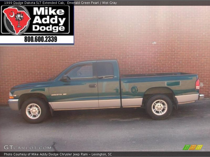 Emerald Green Pearl / Mist Gray 1999 Dodge Dakota SLT Extended Cab