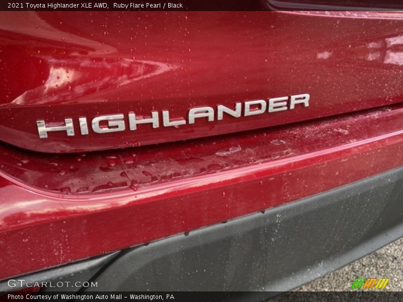 Ruby Flare Pearl / Black 2021 Toyota Highlander XLE AWD