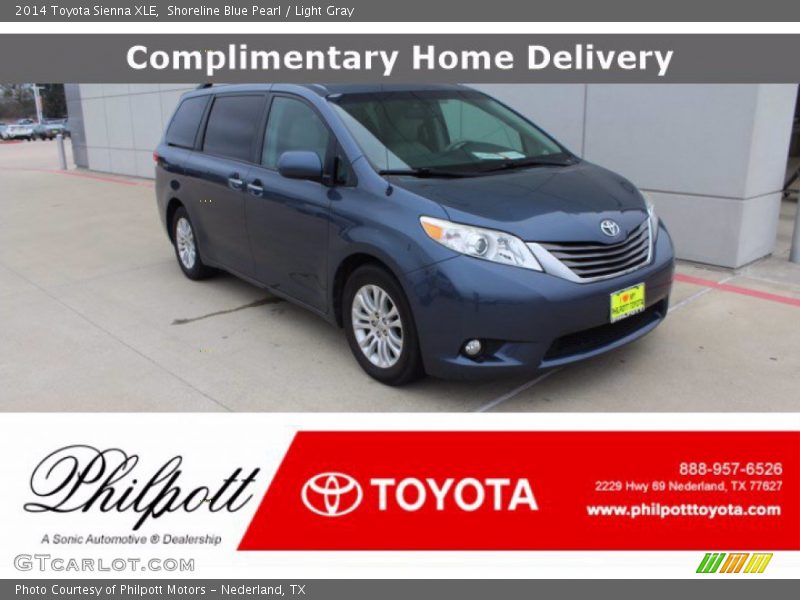 Shoreline Blue Pearl / Light Gray 2014 Toyota Sienna XLE