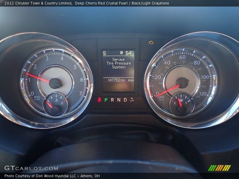 Deep Cherry Red Crystal Pearl / Black/Light Graystone 2012 Chrysler Town & Country Limited