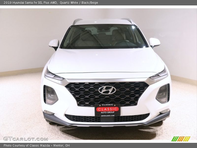 Quartz White / Black/Beige 2019 Hyundai Santa Fe SEL Plus AWD