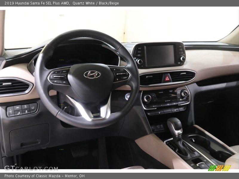 Quartz White / Black/Beige 2019 Hyundai Santa Fe SEL Plus AWD