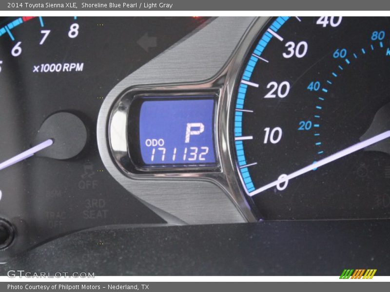 Shoreline Blue Pearl / Light Gray 2014 Toyota Sienna XLE