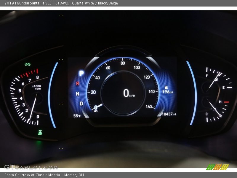 Quartz White / Black/Beige 2019 Hyundai Santa Fe SEL Plus AWD