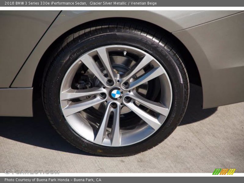 Glacier Silver Metallic / Venetian Beige 2018 BMW 3 Series 330e iPerformance Sedan