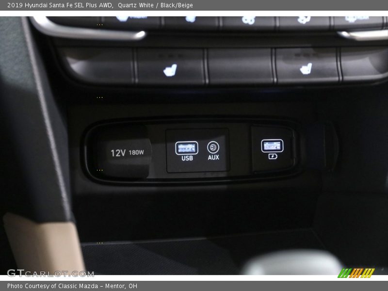 Quartz White / Black/Beige 2019 Hyundai Santa Fe SEL Plus AWD