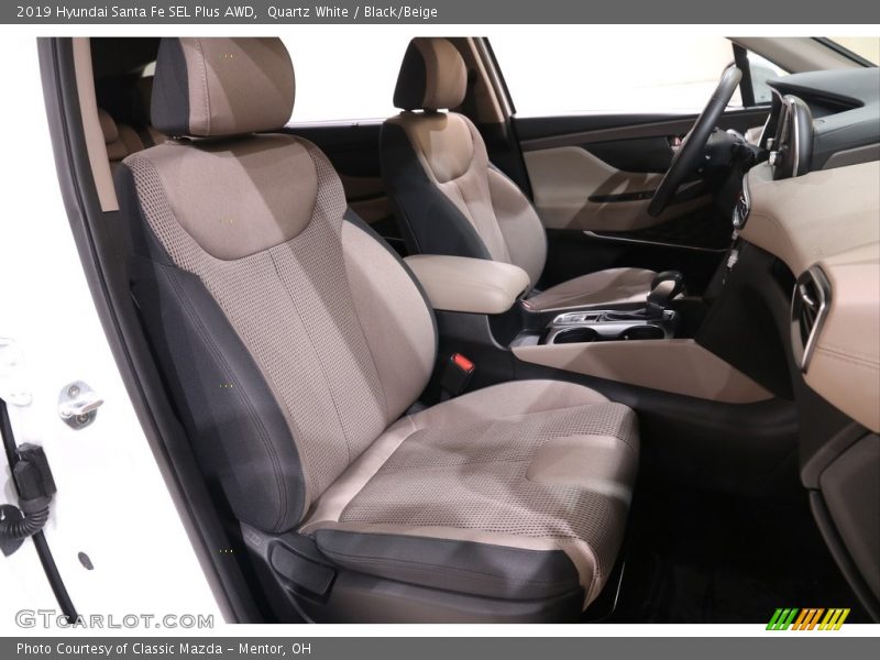Quartz White / Black/Beige 2019 Hyundai Santa Fe SEL Plus AWD