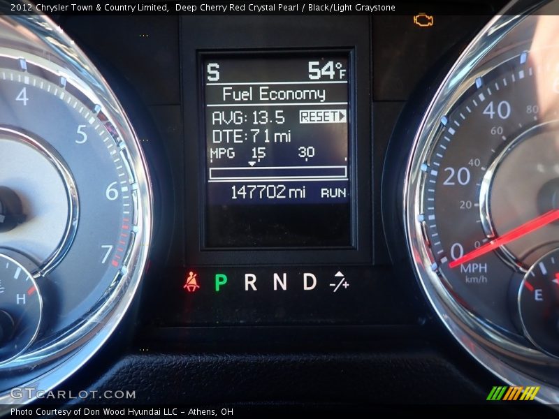 Deep Cherry Red Crystal Pearl / Black/Light Graystone 2012 Chrysler Town & Country Limited