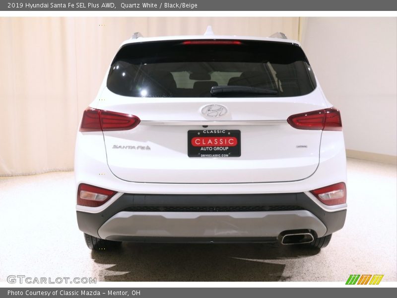 Quartz White / Black/Beige 2019 Hyundai Santa Fe SEL Plus AWD
