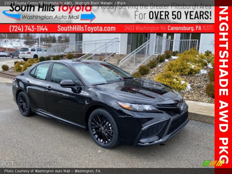 Midnight Black Metallic / Black 2021 Toyota Camry SE Nightshade AWD