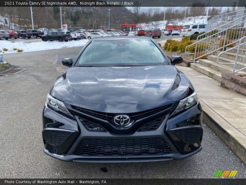 Midnight Black Metallic / Black 2021 Toyota Camry SE Nightshade AWD