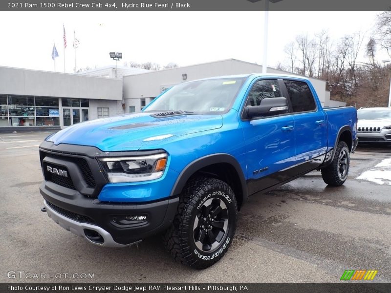 Hydro Blue Pearl / Black 2021 Ram 1500 Rebel Crew Cab 4x4