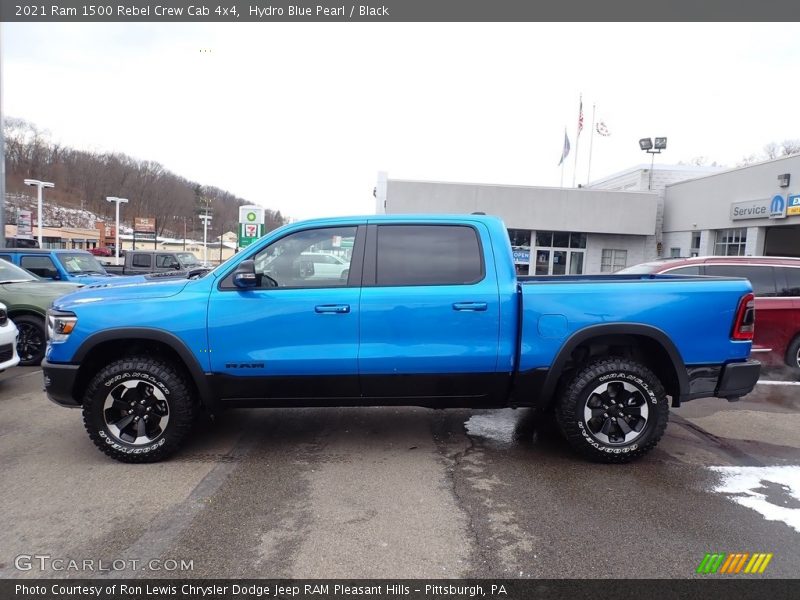 Hydro Blue Pearl / Black 2021 Ram 1500 Rebel Crew Cab 4x4