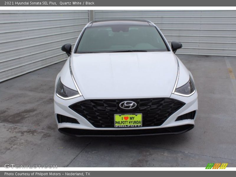 Quartz White / Black 2021 Hyundai Sonata SEL Plus