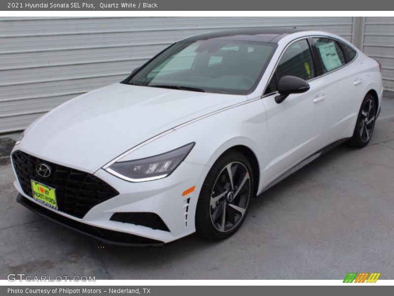 Quartz White / Black 2021 Hyundai Sonata SEL Plus