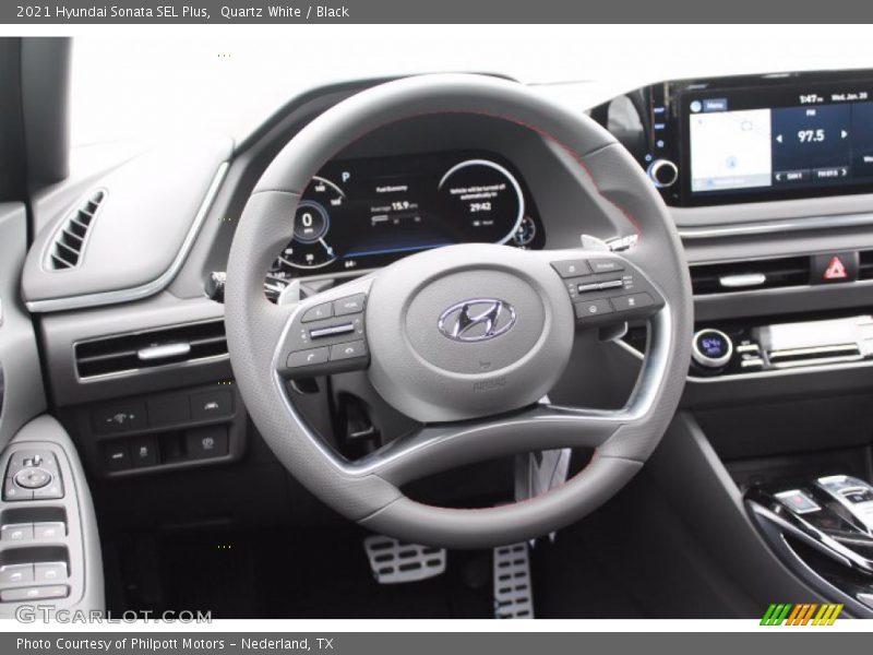 Quartz White / Black 2021 Hyundai Sonata SEL Plus