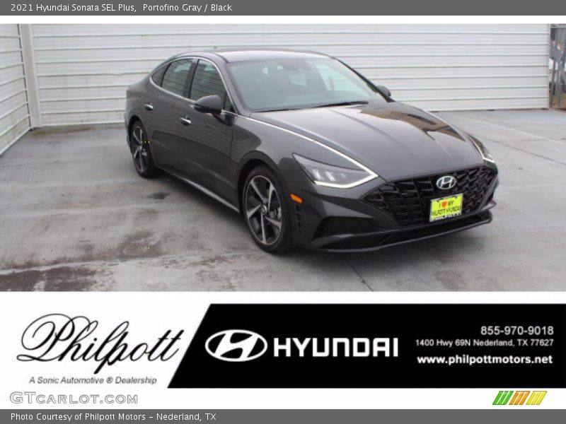 Portofino Gray / Black 2021 Hyundai Sonata SEL Plus