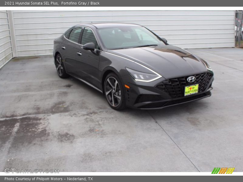 Portofino Gray / Black 2021 Hyundai Sonata SEL Plus