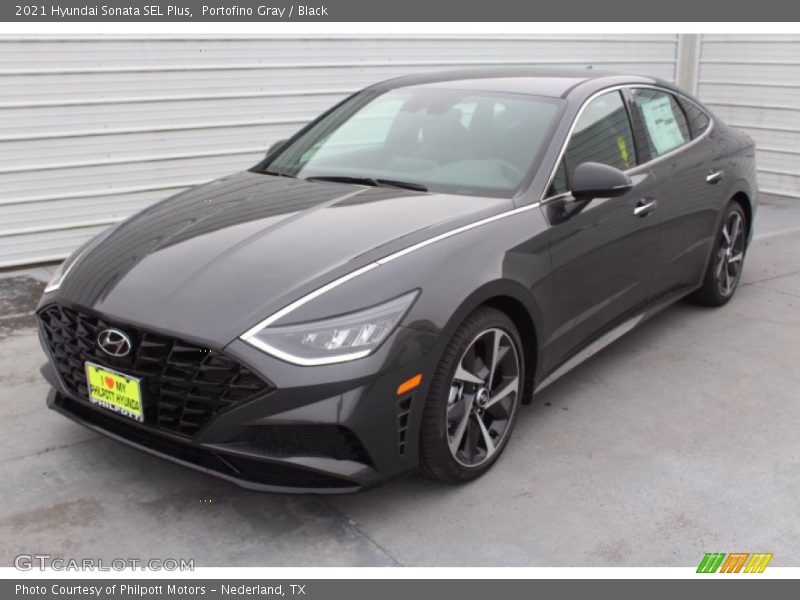 Portofino Gray / Black 2021 Hyundai Sonata SEL Plus
