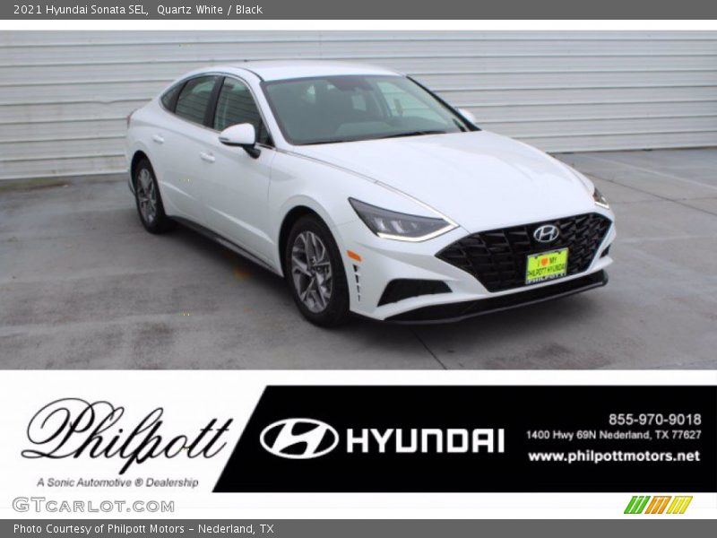 Quartz White / Black 2021 Hyundai Sonata SEL