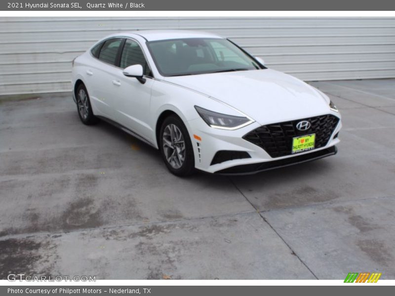 Quartz White / Black 2021 Hyundai Sonata SEL
