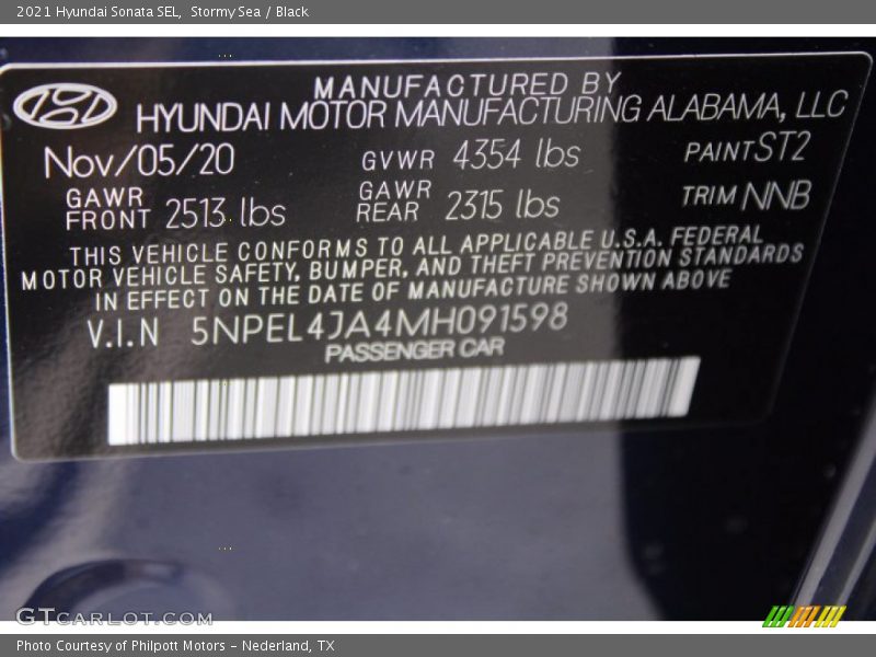 Stormy Sea / Black 2021 Hyundai Sonata SEL