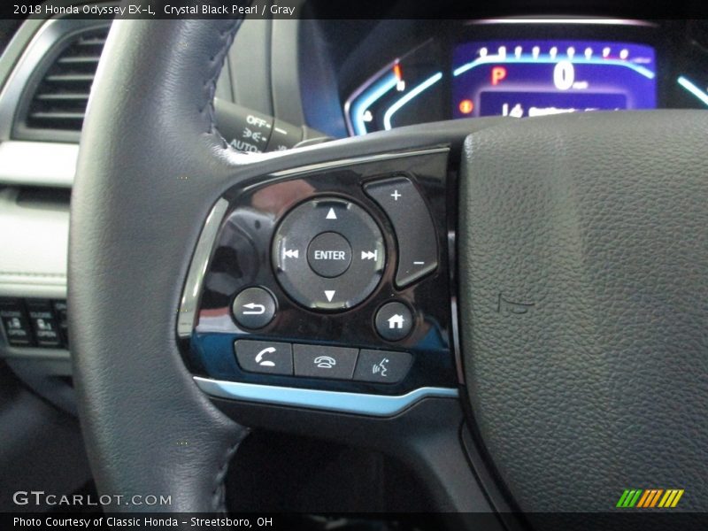 Crystal Black Pearl / Gray 2018 Honda Odyssey EX-L