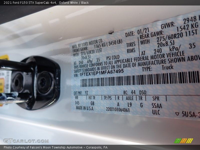 Oxford White / Black 2021 Ford F150 STX SuperCab 4x4
