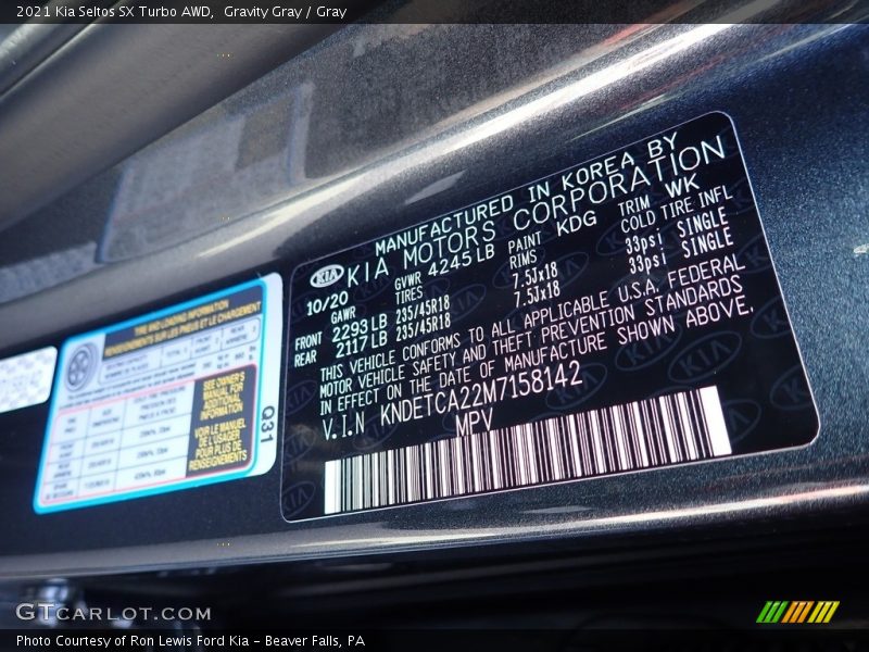 Gravity Gray / Gray 2021 Kia Seltos SX Turbo AWD