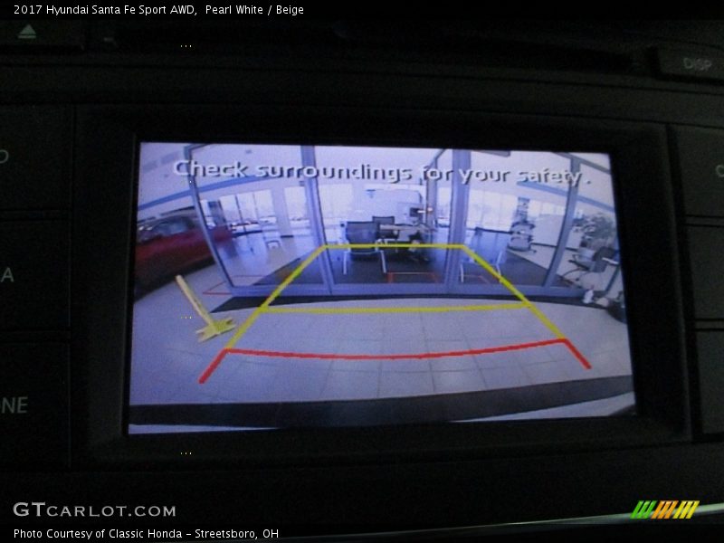 Pearl White / Beige 2017 Hyundai Santa Fe Sport AWD