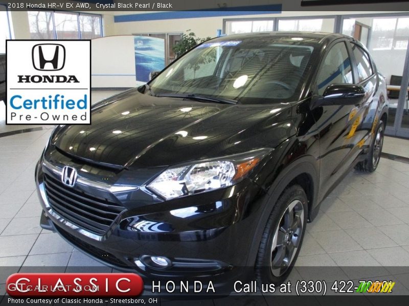 Crystal Black Pearl / Black 2018 Honda HR-V EX AWD