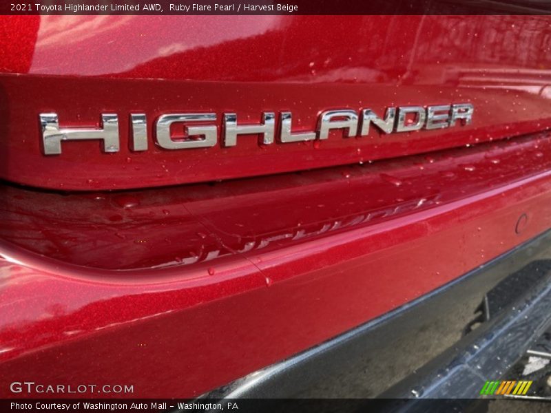 Ruby Flare Pearl / Harvest Beige 2021 Toyota Highlander Limited AWD