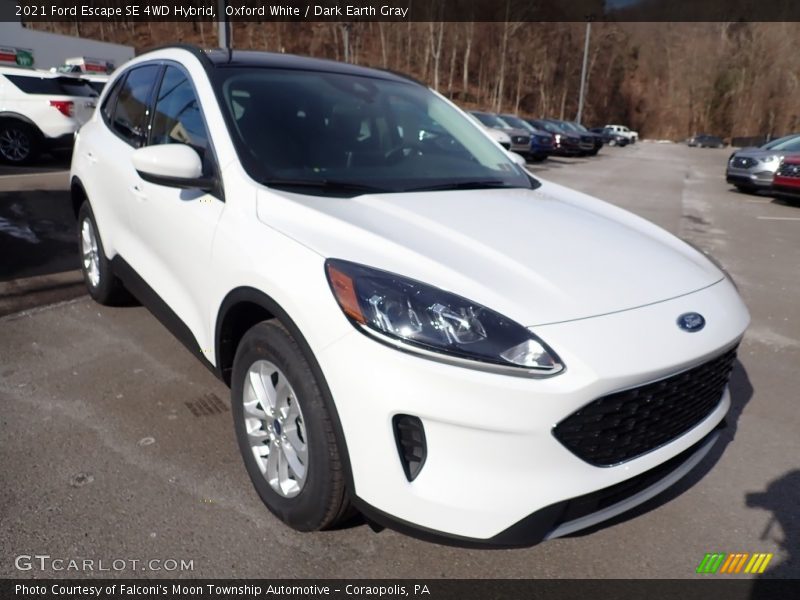 Oxford White / Dark Earth Gray 2021 Ford Escape SE 4WD Hybrid