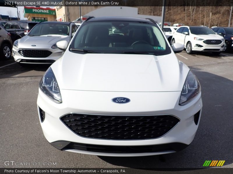 Oxford White / Dark Earth Gray 2021 Ford Escape SE 4WD Hybrid