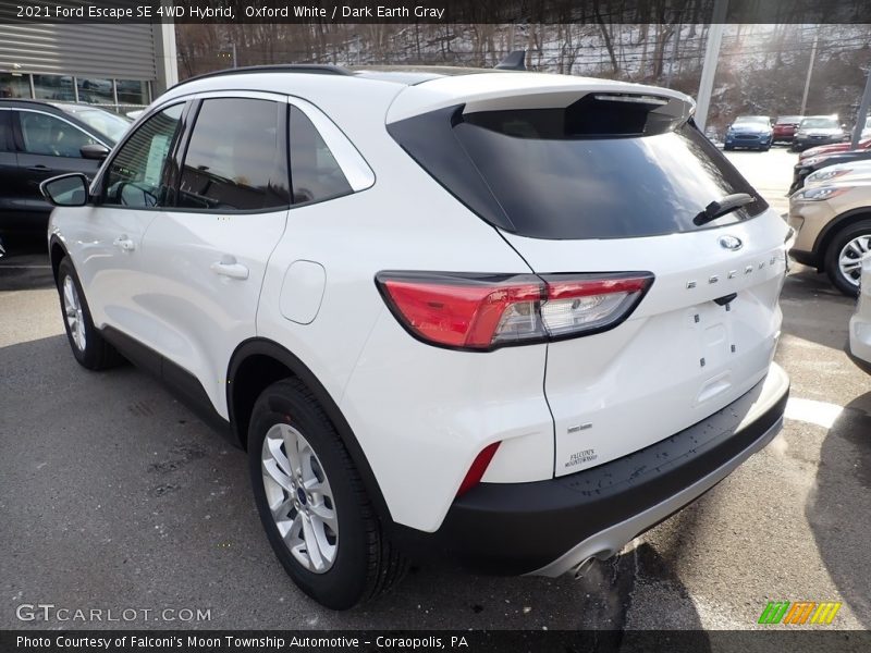Oxford White / Dark Earth Gray 2021 Ford Escape SE 4WD Hybrid