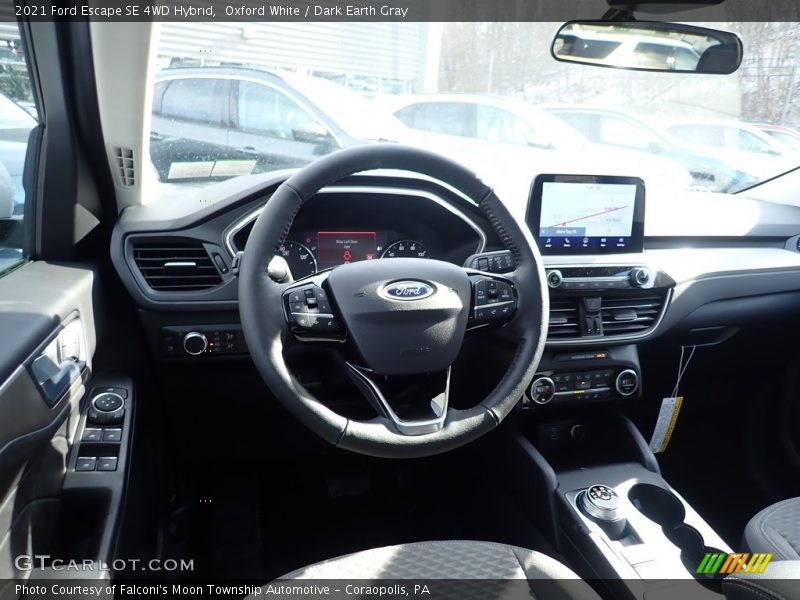 Oxford White / Dark Earth Gray 2021 Ford Escape SE 4WD Hybrid