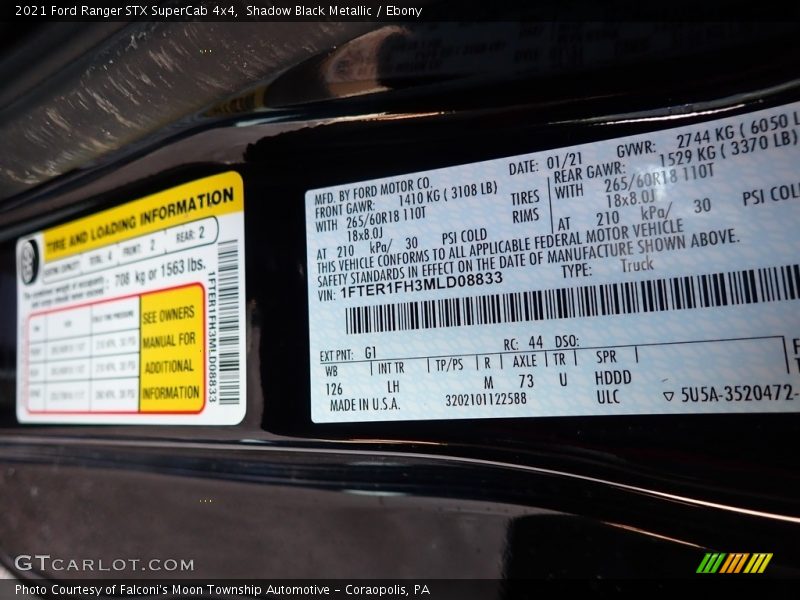 Shadow Black Metallic / Ebony 2021 Ford Ranger STX SuperCab 4x4