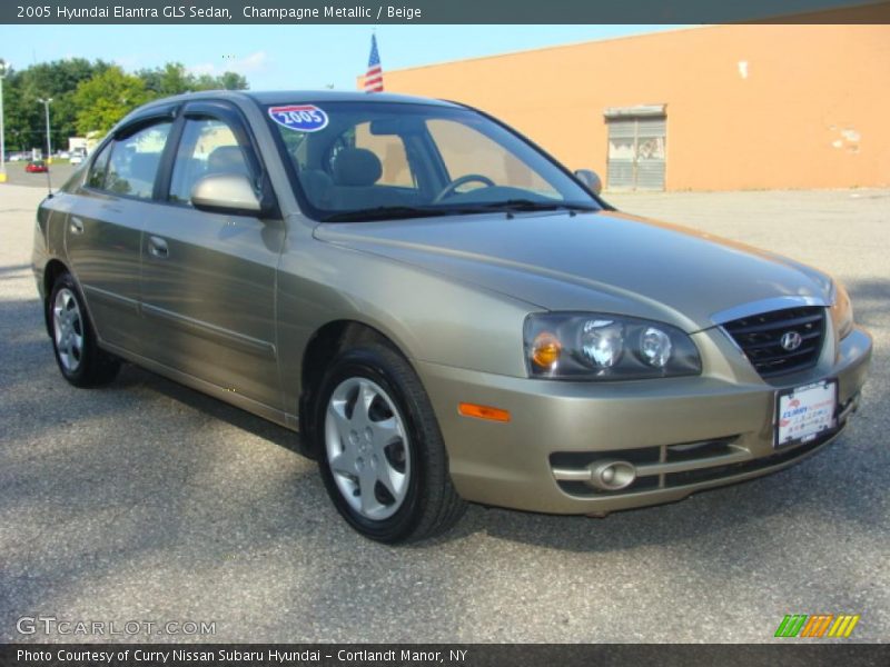 Champagne Metallic / Beige 2005 Hyundai Elantra GLS Sedan