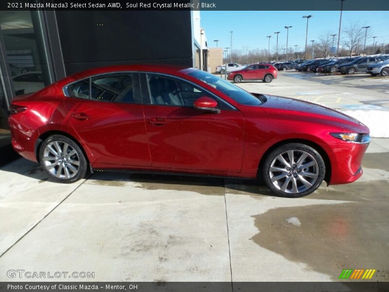 Soul Red Crystal Metallic / Black 2021 Mazda Mazda3 Select Sedan AWD